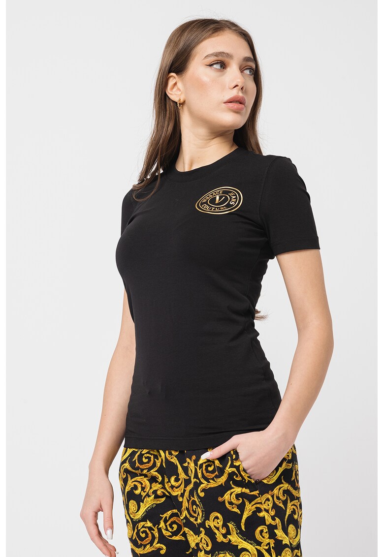 Versace Jeans Couture Тениска с овално деколте и лого за Жени Versace Jeans Couture Тениска с овално деколте и лого за Жени
