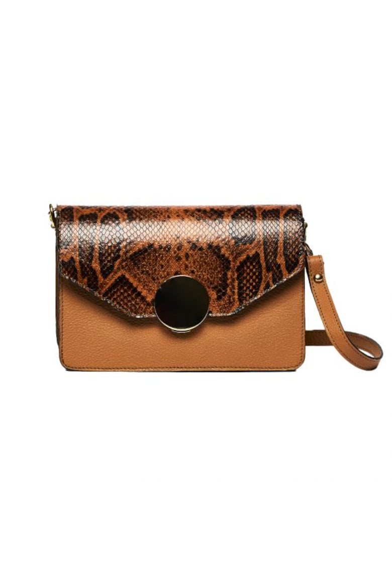 Geanta dama piele - Carmen - coniac - 22x10x15 cm