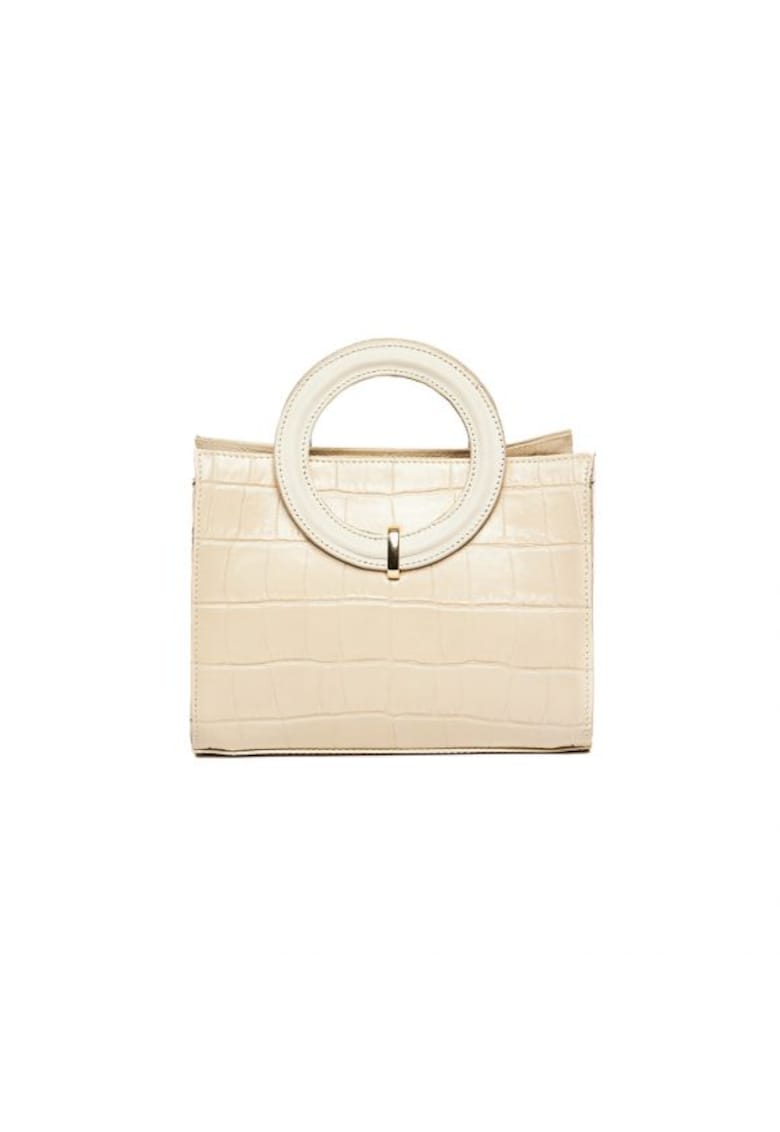 Geanta dama piele - Olivia - bej - 22x10x17 cm