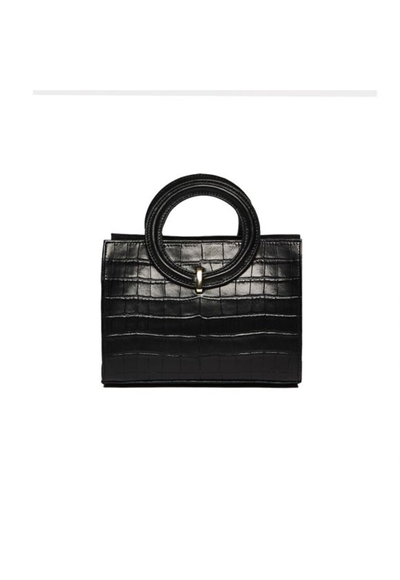 Geanta dama piele - Olivia - negru - 22x10x17 cm