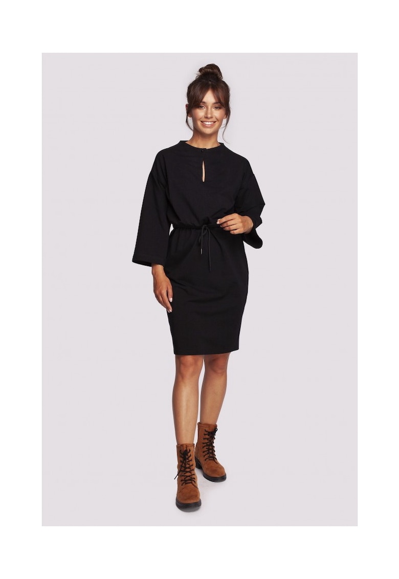 Rochie cu snur - Bumbac - Verde - Negru