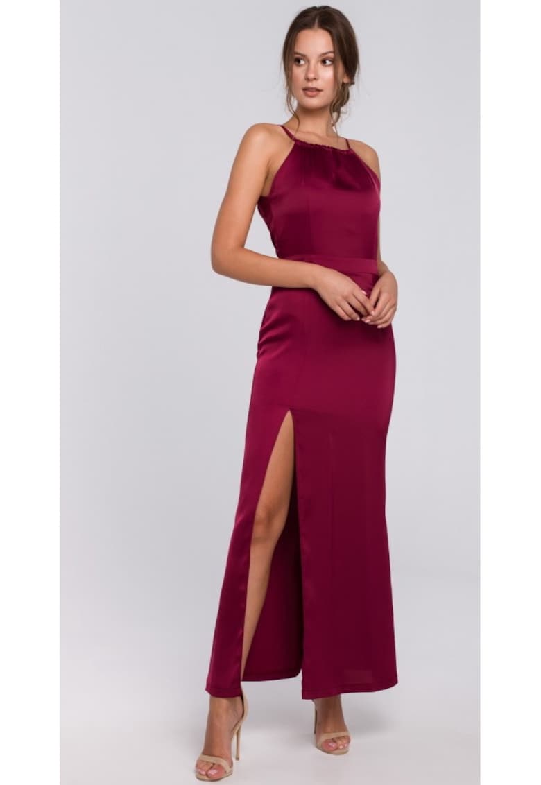 Rochie lunga cu crapatura pana la coapsa