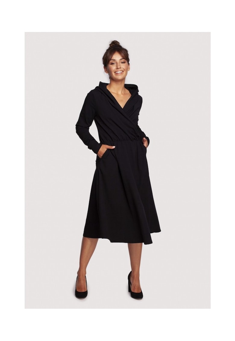 Rochie cu gluga din bumbac rosu