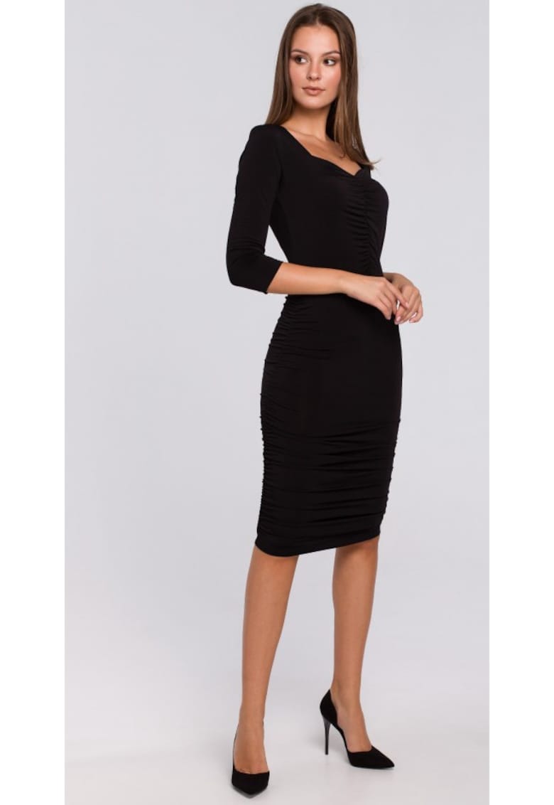 Rochie cu pliuri2 - Negru