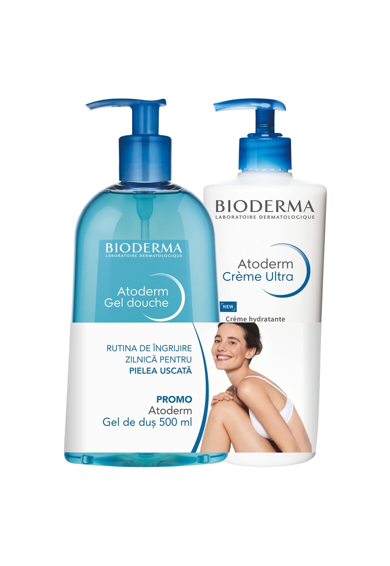 Pachet atoderm: crema pentru corp ultra - cu parfum - 500 ml + gel de dus - 500 ml