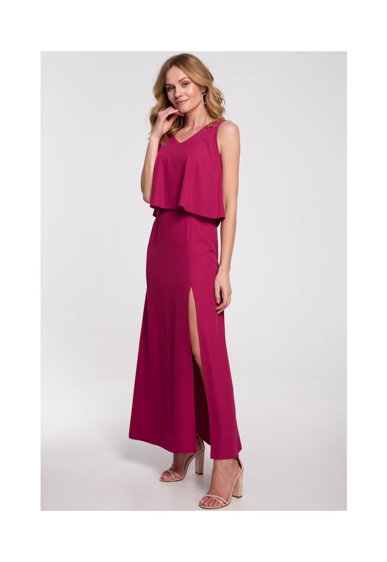 Rochie maxi cu volane