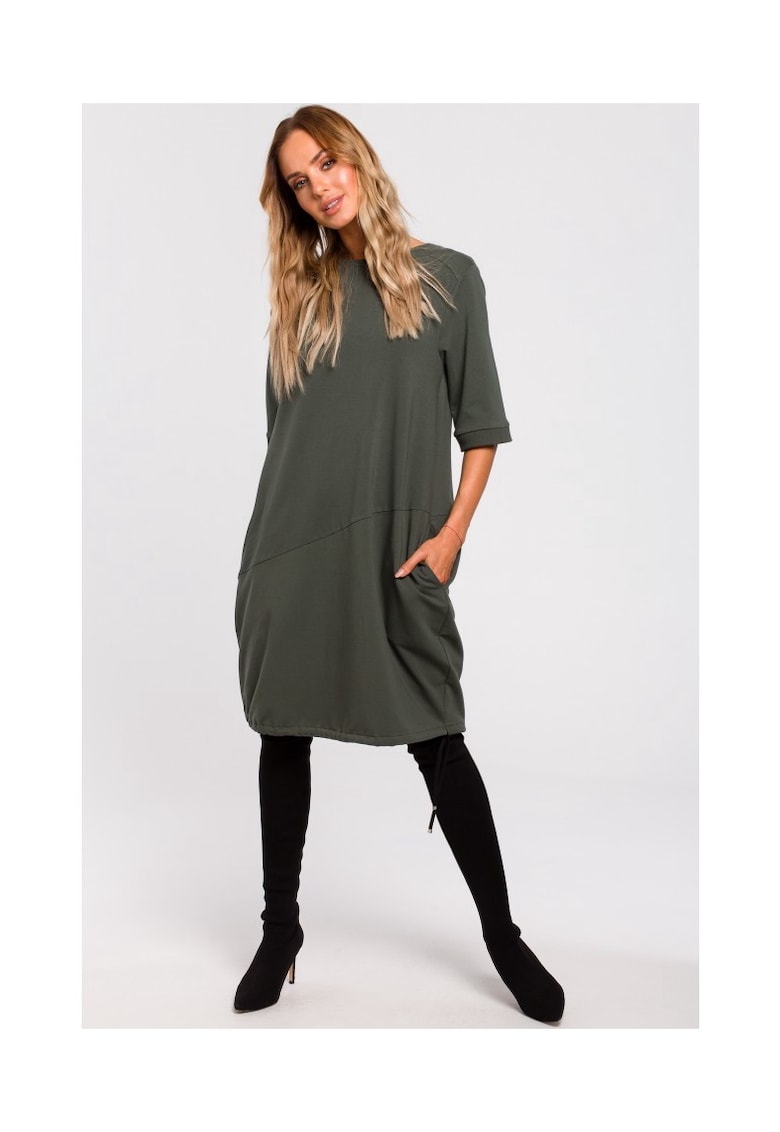 Rochie de dama - Bumbac - Elastan - Verde militar