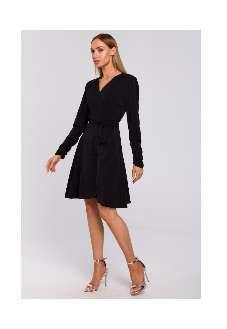 Rochie eleganta roz din poliester - Negru