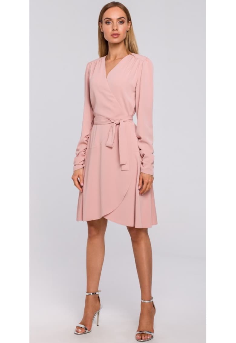 Rochie eleganta roz din poliester - Roz