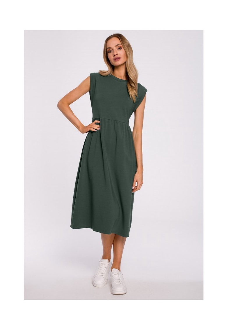 Rochie dama - Bumbac/Elastan - Verde kaki4