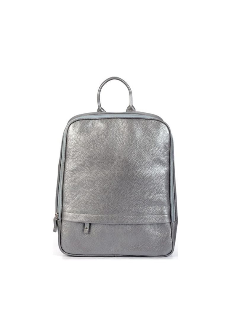 Geanta dama piele - Rucsac 2 - argintiu - 28x15x28 cm