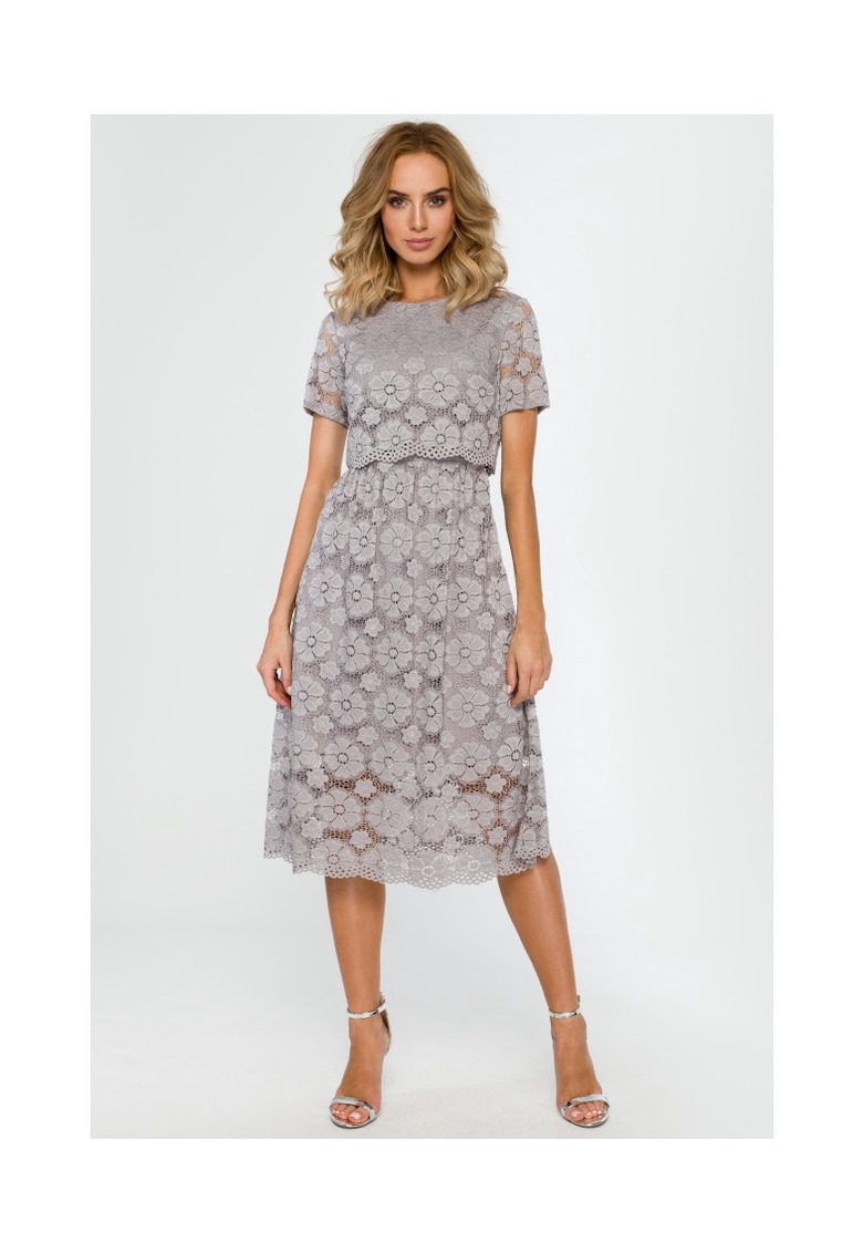 Rochie midi din dantela - Nylon/Elastan