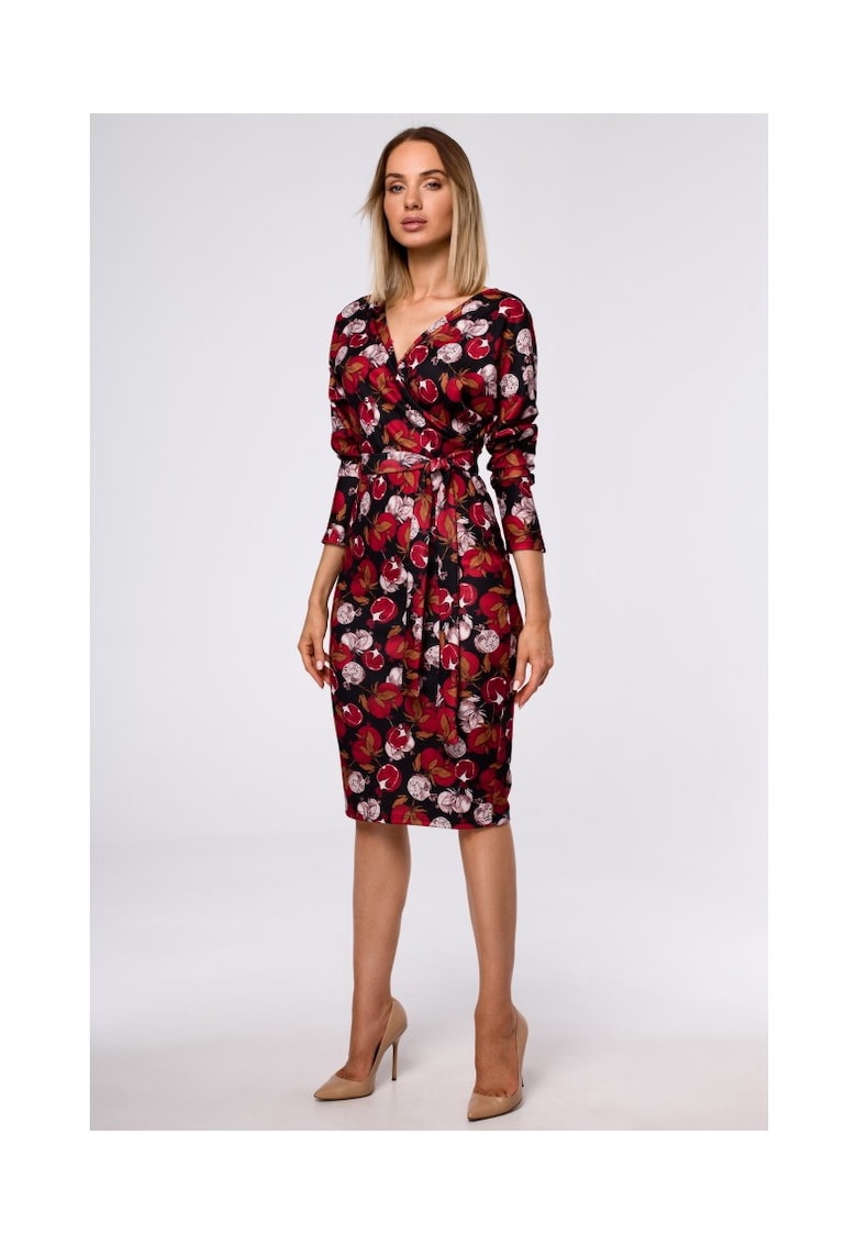 Rochie midi - Poliester - Multicolor - Multicolor