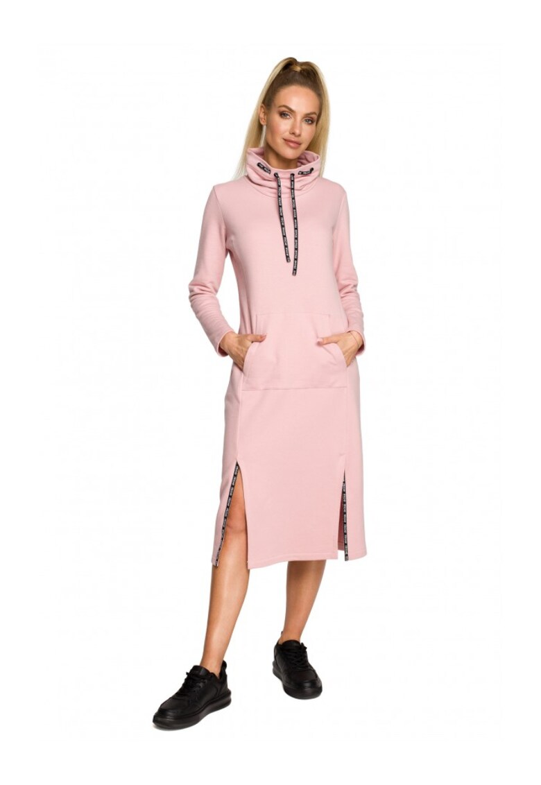 Rochie midi cu dungi logo - Roz - Bumbac - Roz