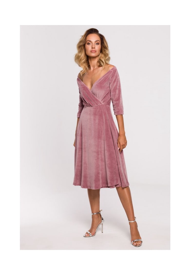 Rochie midi - Bumbac - Roz