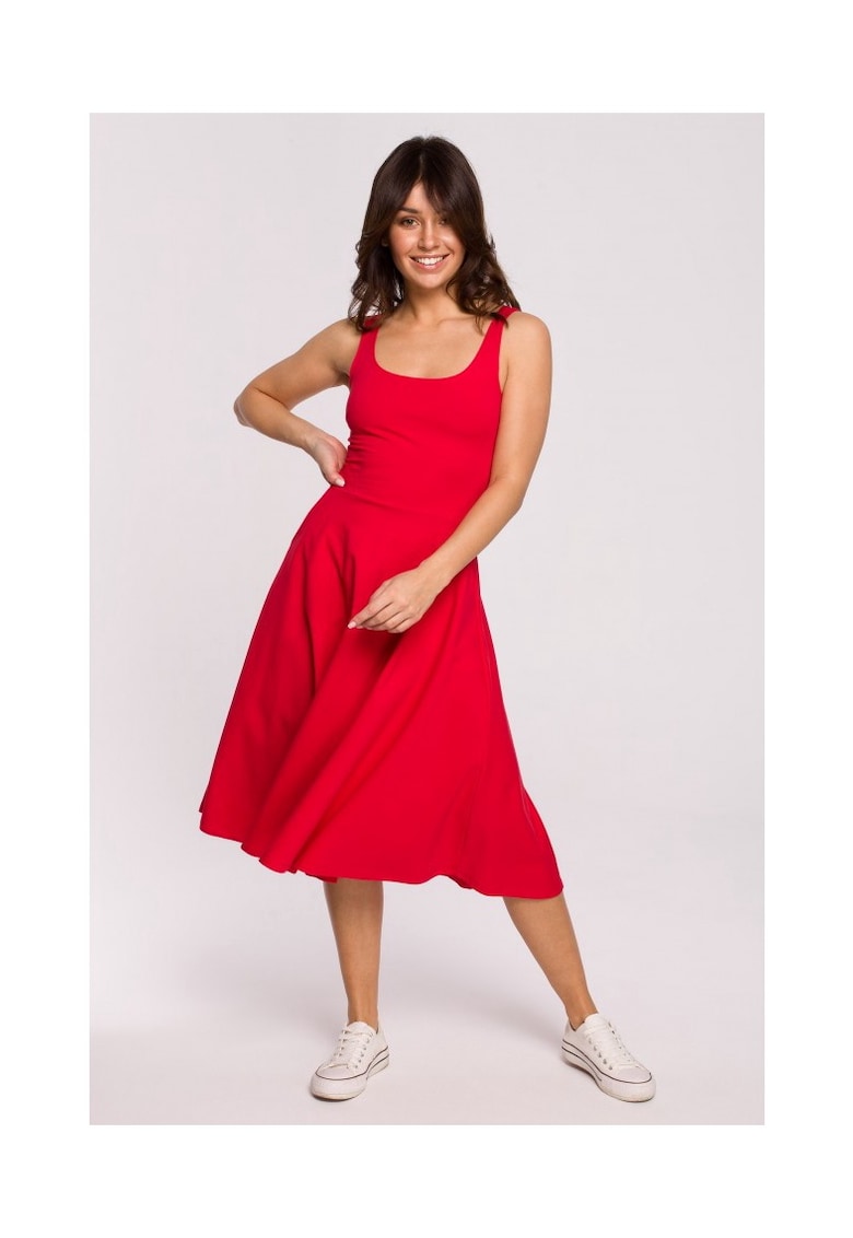 Rochie Bumbac/Elastan - Rosu