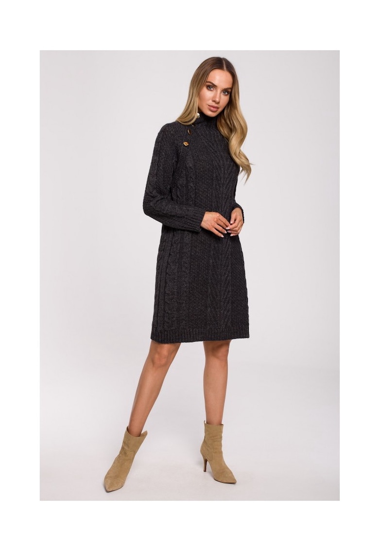 Rochie dama - Acril/Poliamida - Negru - Gri grafit