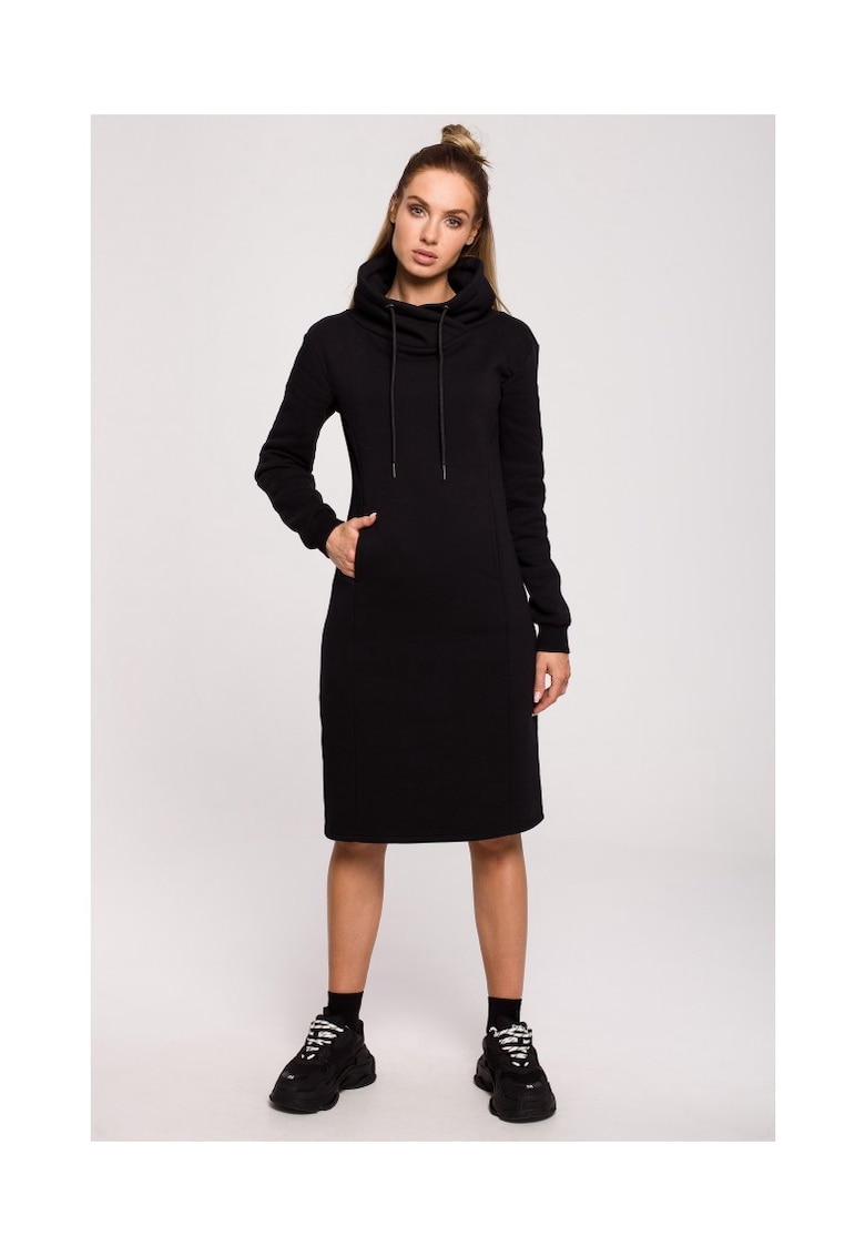 Rochie cu guler inalt - ecru