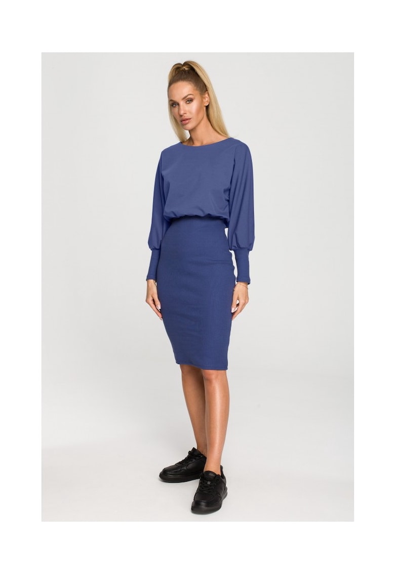 Rochie rosie din bumbac cu tesatura moale