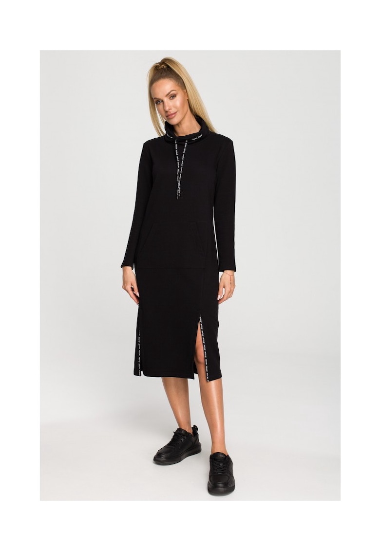 Rochie midi cu dungi logo - negru - XXL