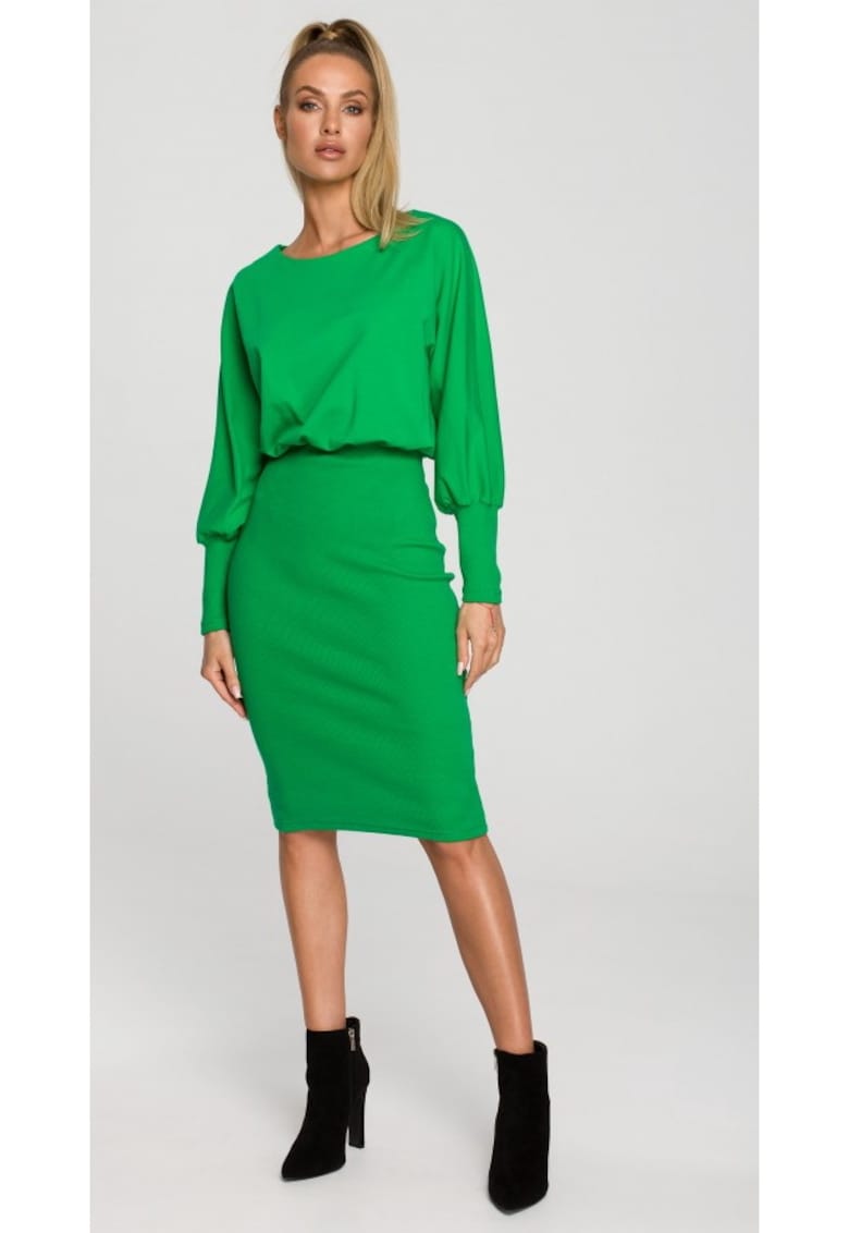 Rochie rosie din bumbac cu tesatura moale