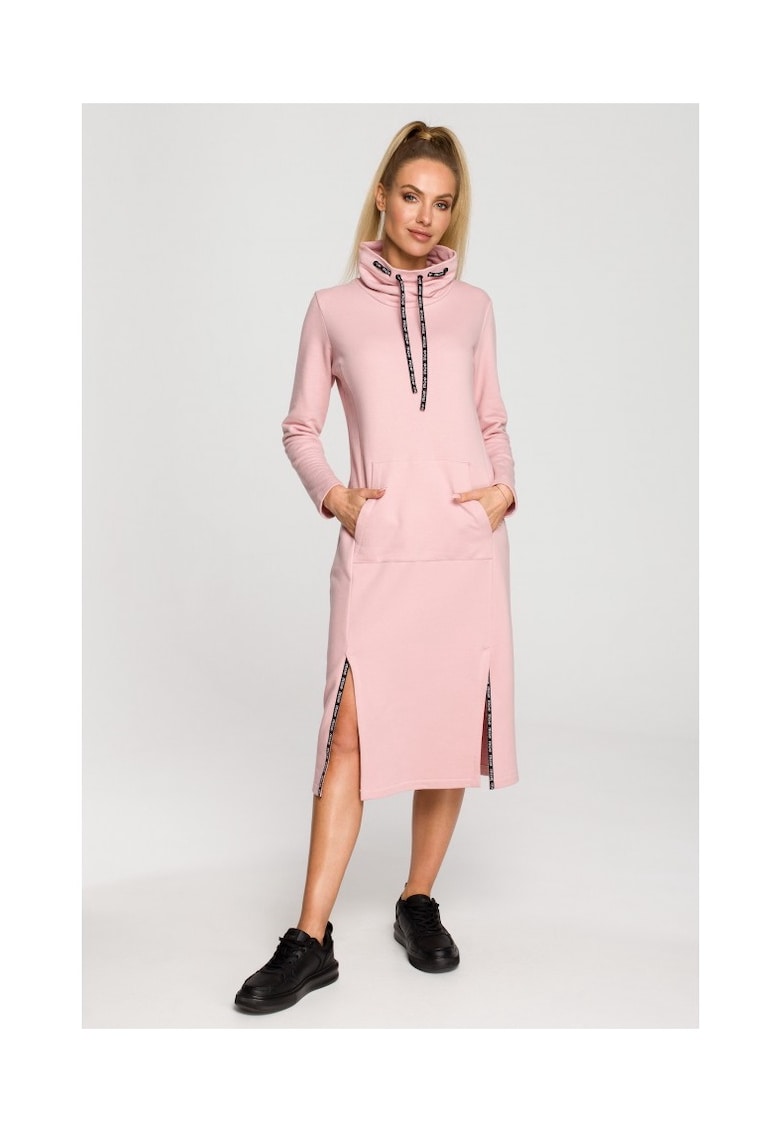 Rochie de dama Cu maneca - Poliester - Bumbac - Roz pal