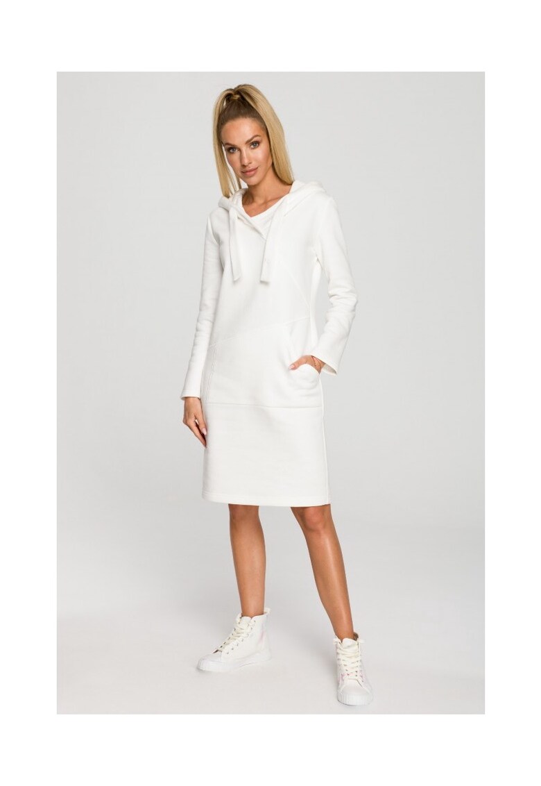 Rochie cu gluga Bumbac - Ecru - Ecru