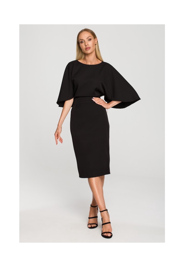 Rochie creion cu maneci largi - verde luxuriant