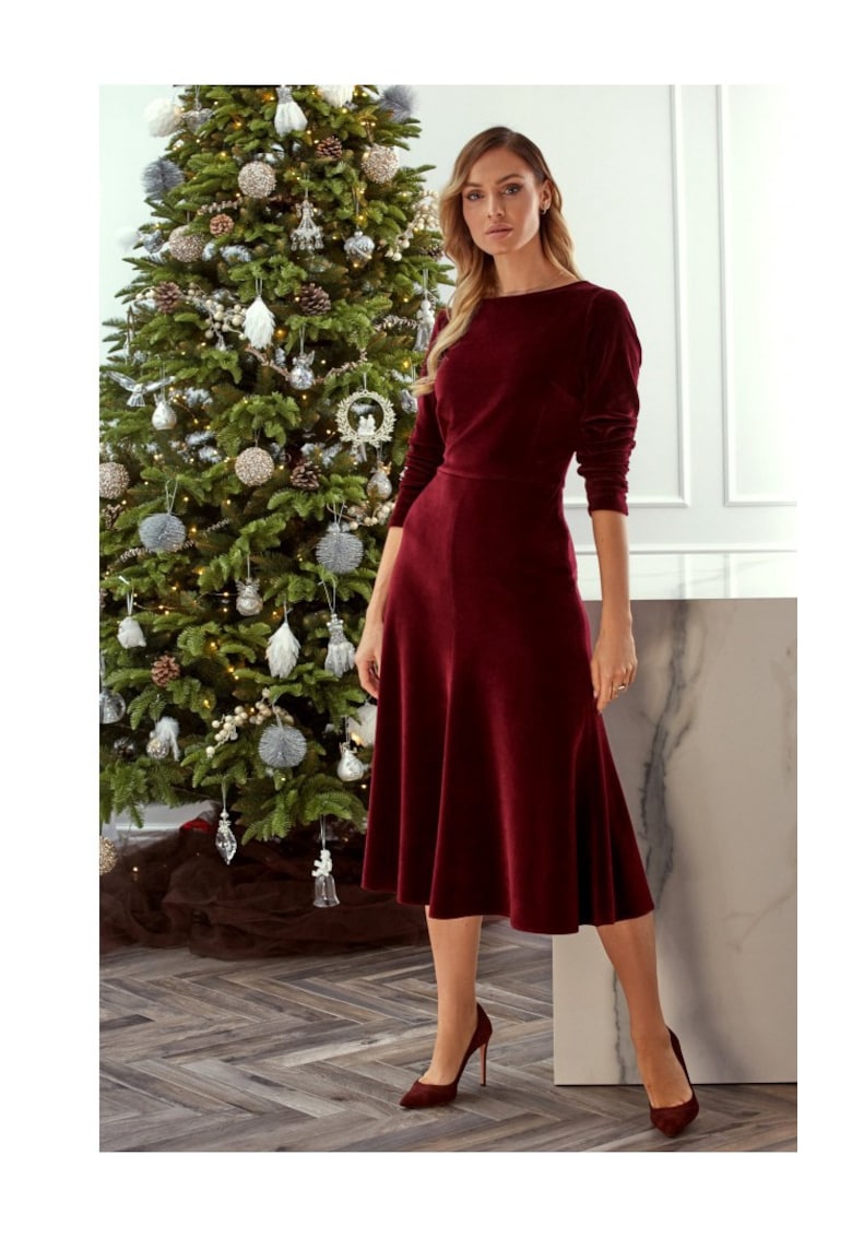 Rochie - Bumbac/Poliester - Verde - Maro