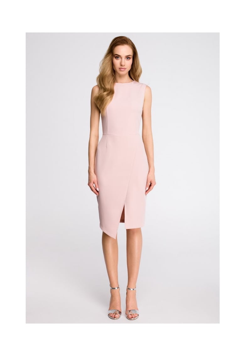 Rochie de dama Fara maneca - Poliester - Elastan - 65497 - Roz