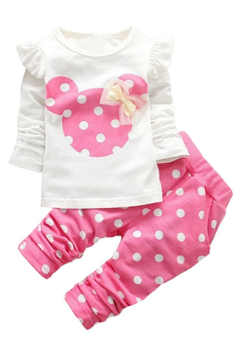 Nannie Compleu 2 piese - cu buline - pentru fetite