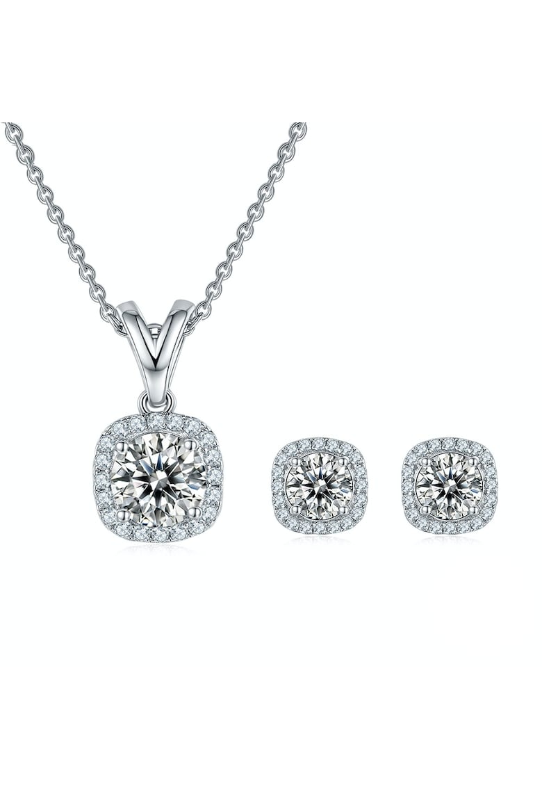 Set Colier si Cercei cu Diamant Moissanite - Argint 925