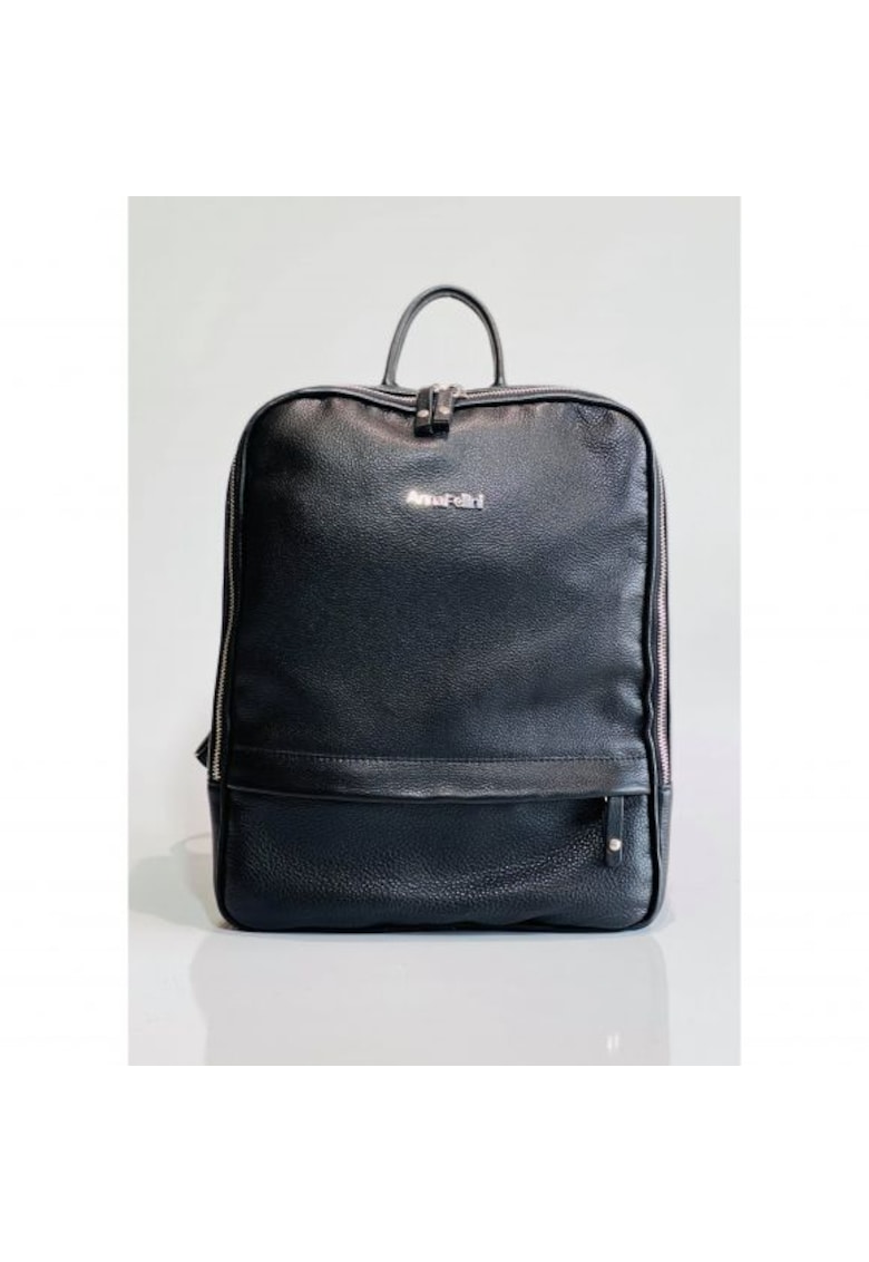 Geanta dama piele -  Rucsac 2 - negru - 28x15x28 cm