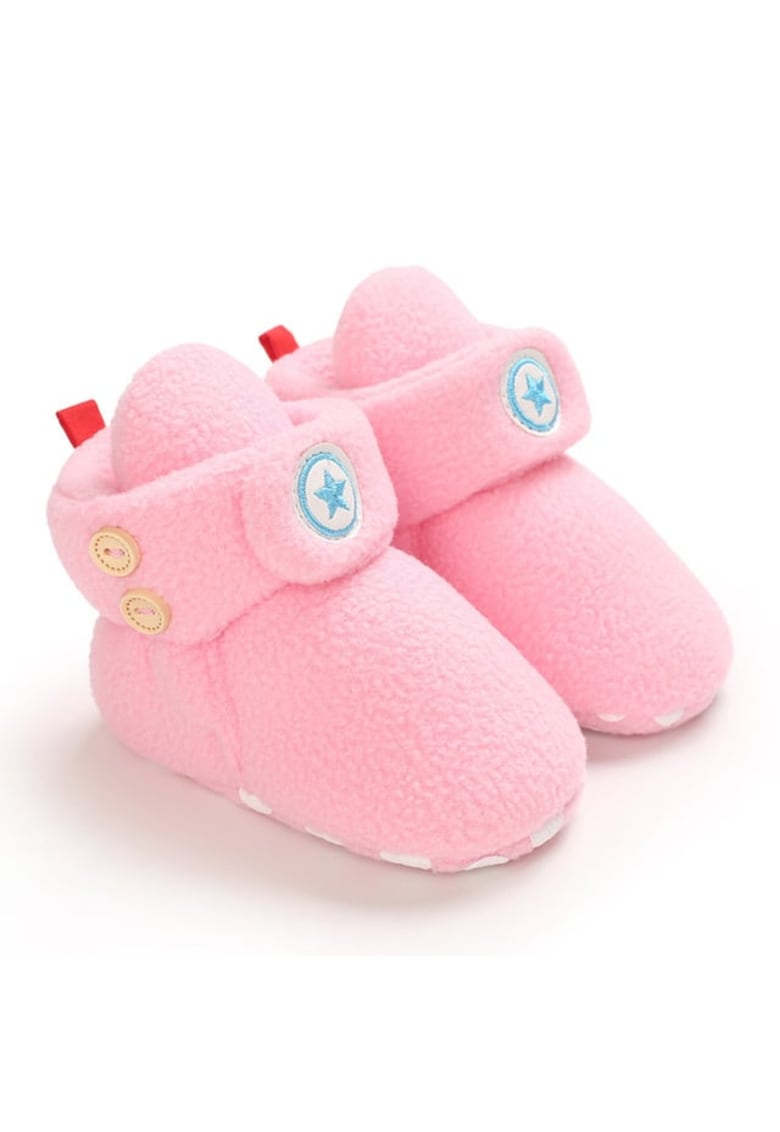 Papucei Bebelusi Star - Roz - Bumbac Papucei Bebelusi Star - Roz - Bumbac
