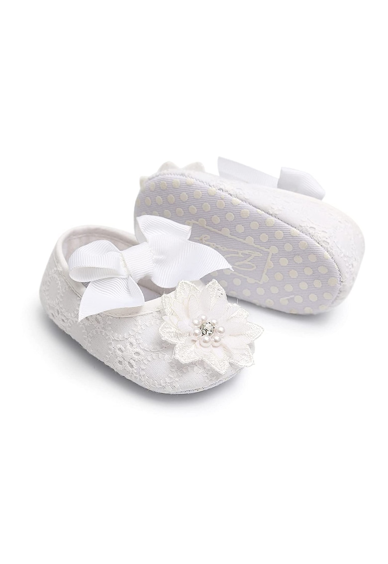 Papuci Bebe Marga - Alb - Bumbac Papuci Bebe Marga - Alb - Bumbac