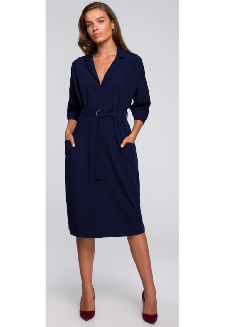 Rochie midi Poliester - Bleumarin