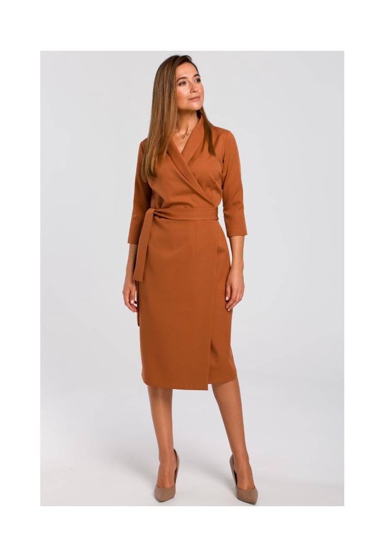 Rochie Style - Poliester/Elastan - Maro - Rosu