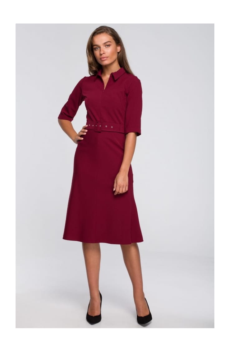 Rochie cu curea - Style - Poliester - Verde - Violet