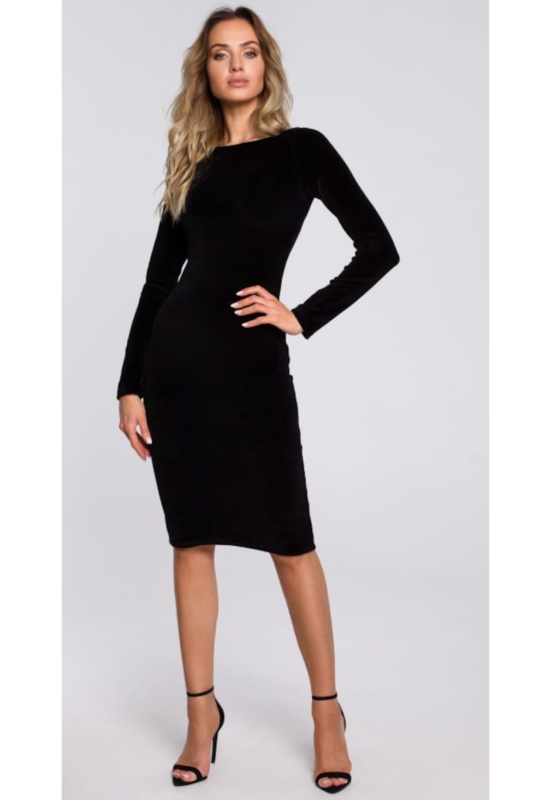 Rochie creion din velur