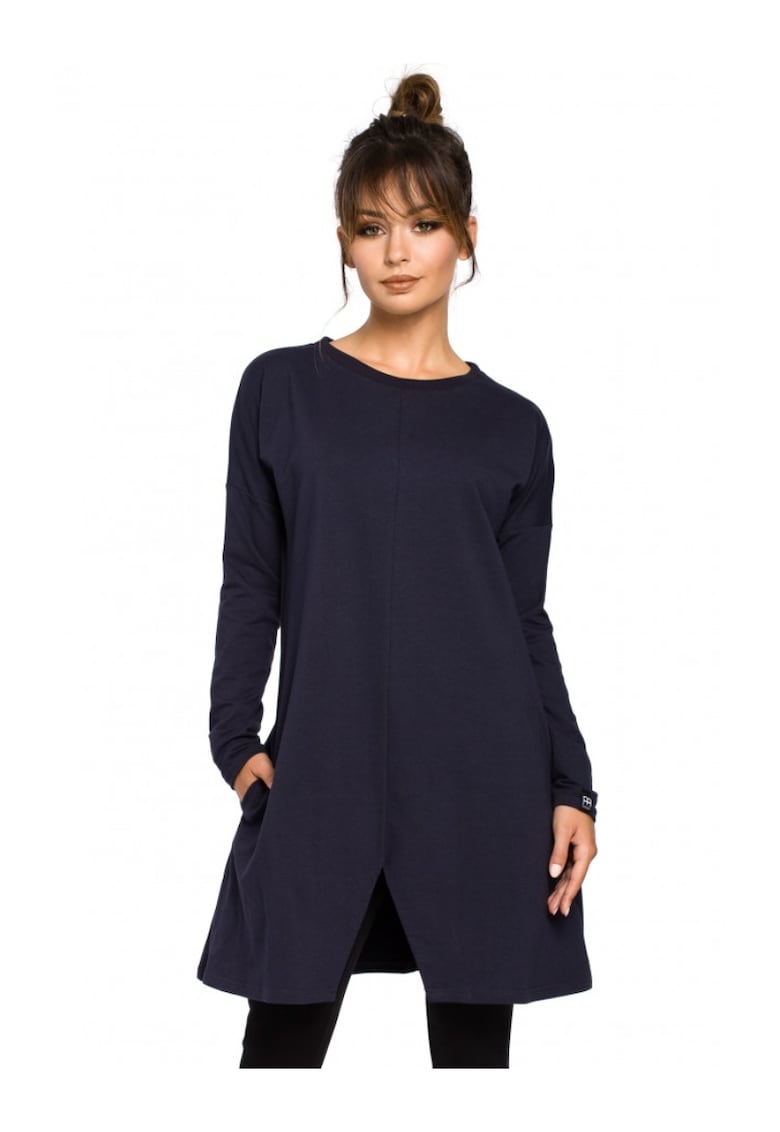 Bluza de dama - Tip tunica - Bumbac - Elastan - Albastru 65450