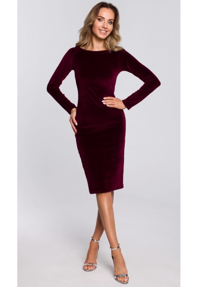 Rochie creion din velur