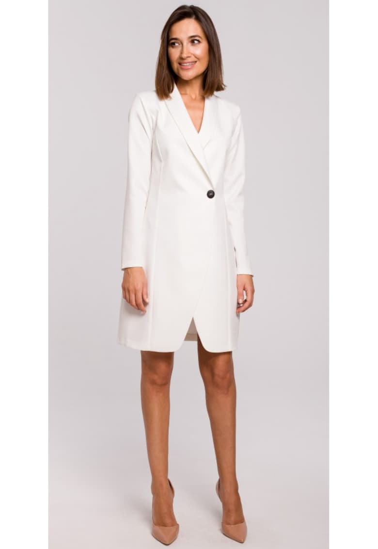 Rochie blazer - Poliester - Alb