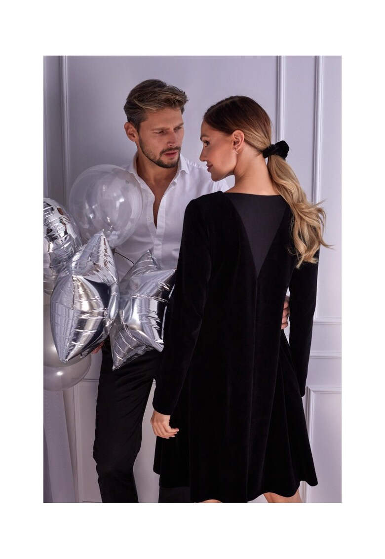 Rochie - Bumbac / Poliester - Verde - Negru