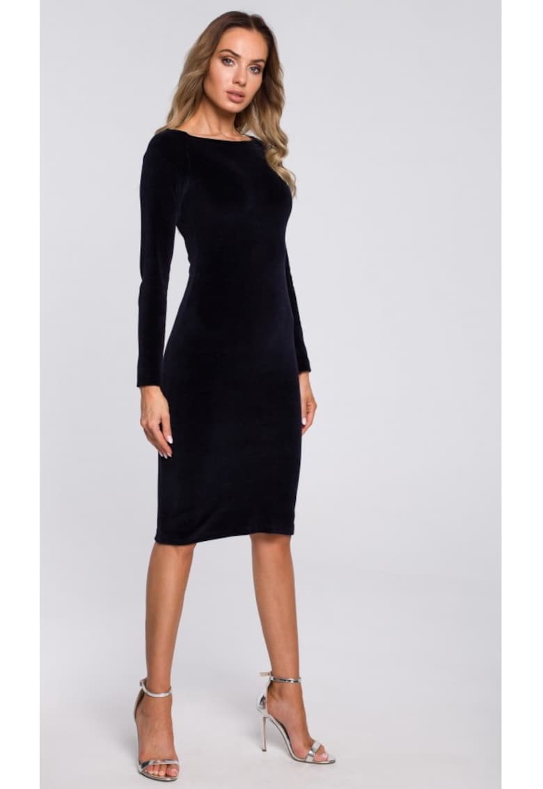 Rochie creion din velur