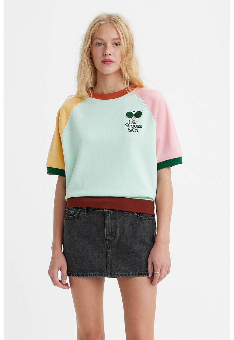 Levis Тениска с дизайн с цветен блок и реглан ръкави за Жени Levis Тениска с дизайн с цветен блок и реглан ръкави за Жени