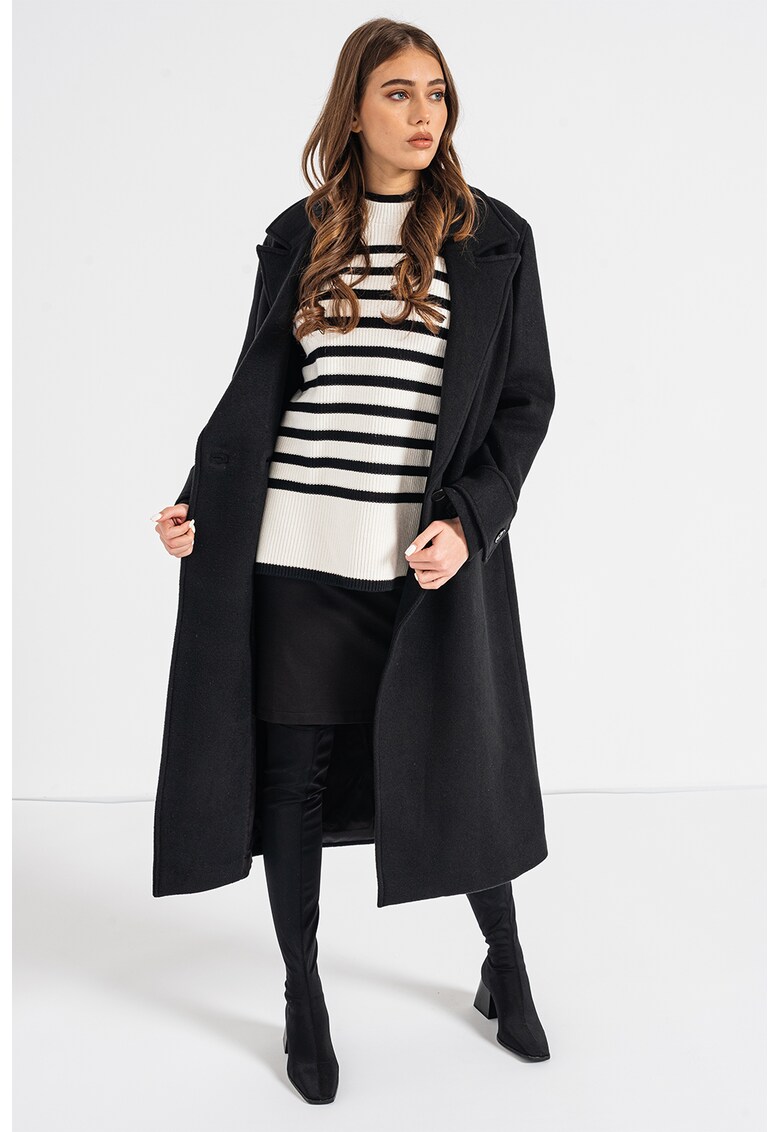 AllSaints Палто с вълна Mabel с двуредно закопчаване за Жени AllSaints Палто с вълна Mabel с двуредно закопчаване за Жени