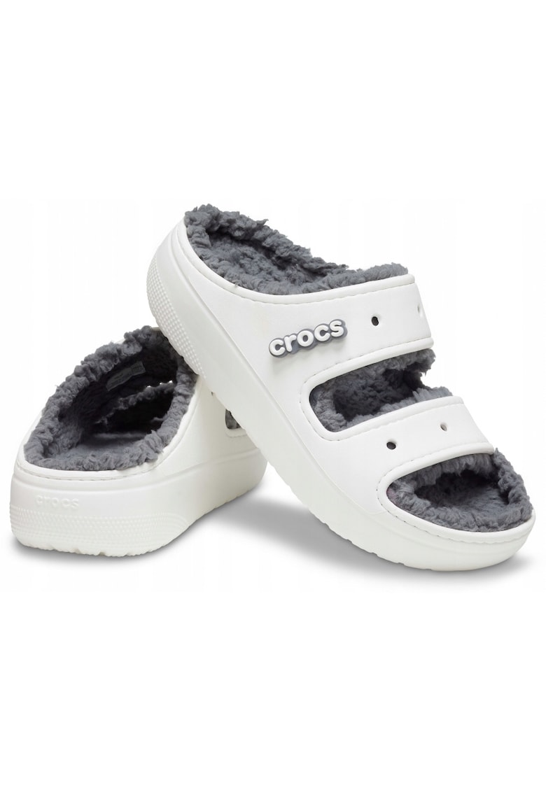 Papuci izolati de dama Alb/Gri