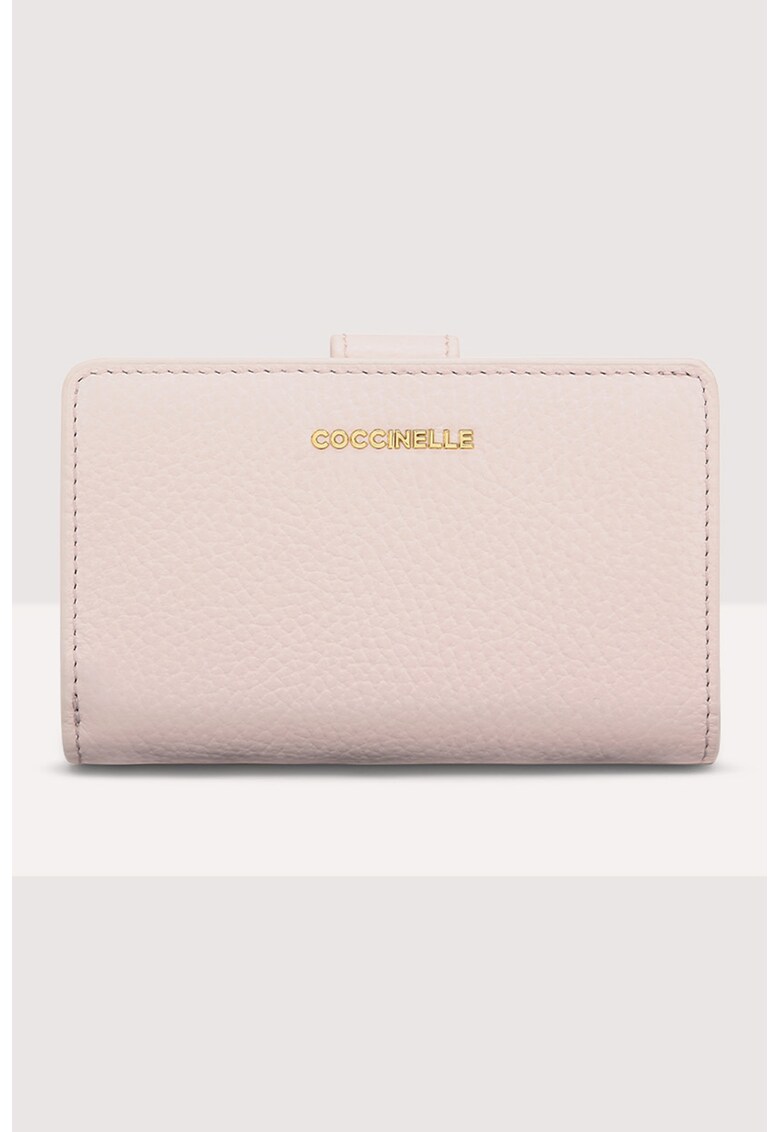 COCCINELLE Кожено портмоне с лого и двойно прегъване за Жени COCCINELLE Кожено портмоне с лого и двойно прегъване за Жени