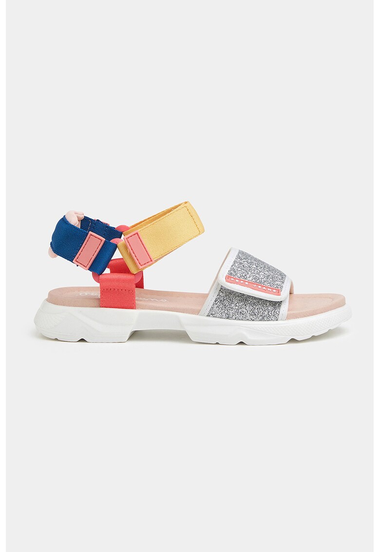 Sandale colorblock cu velcro