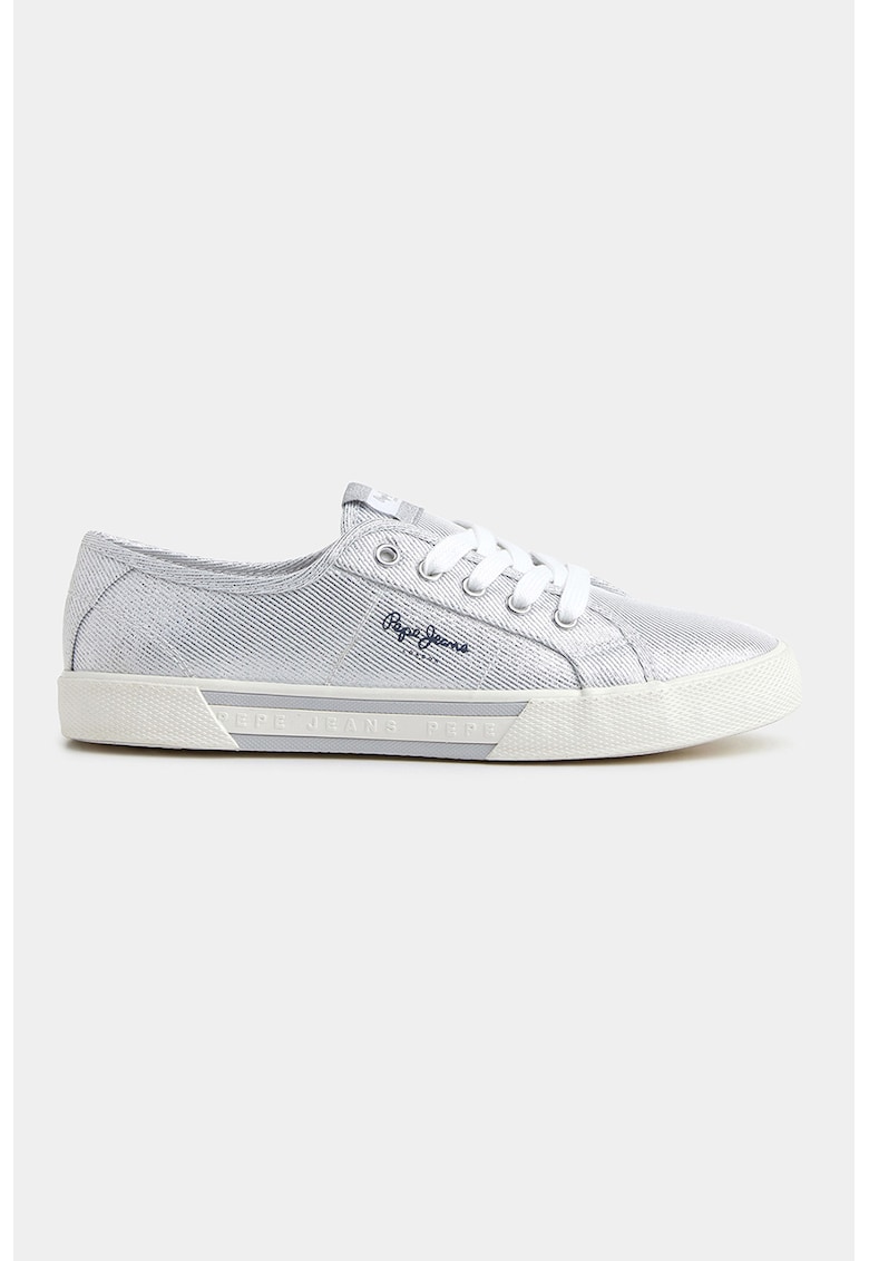 Tenisi de panza cu aspect stralucitor - Argintiu